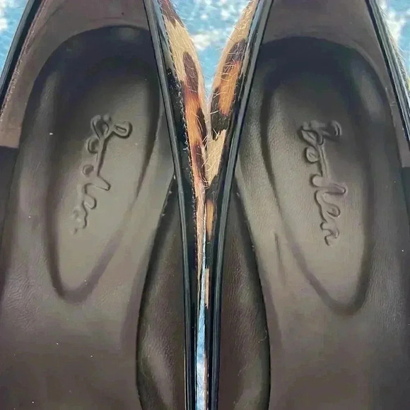 Boden, leather calf hair leopard print kitten heels 38 - Picture 2 of 7